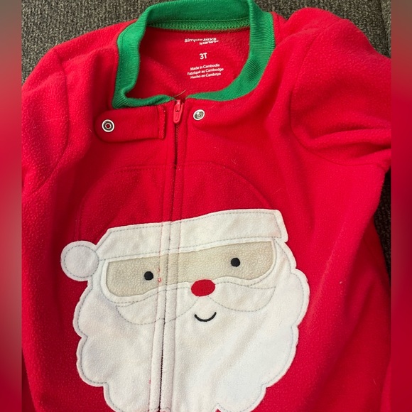 3T Christmas footie fleece pajamas - Picture 3 of 5